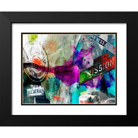 San Francisco Signs III Black Modern Wood Framed Art Print with Double Matting by Jasper, Sisa