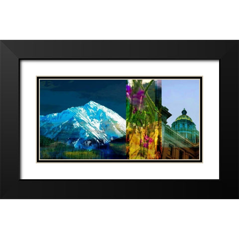 Denver Panorama I Black Modern Wood Framed Art Print with Double Matting by Jasper, Sisa