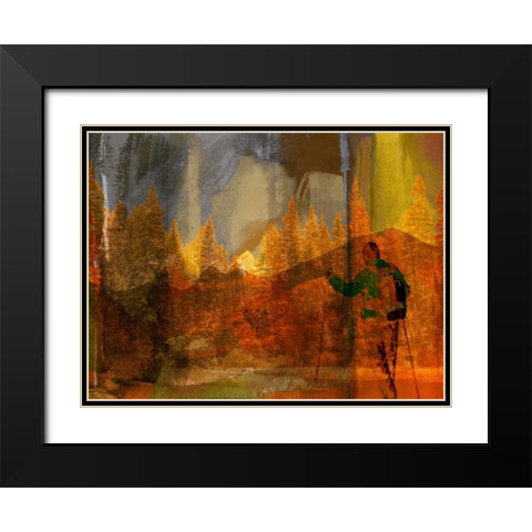 Denver Hiker Black Modern Wood Framed Art Print with Double Matting by Jasper, Sisa