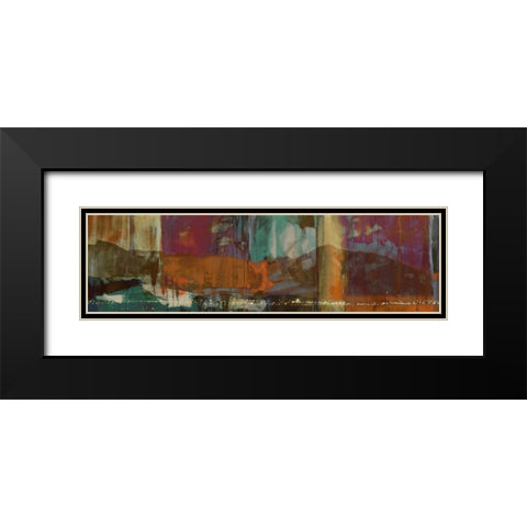 Mountain City Panorama Black Modern Wood Framed Art Print with Double Matting by Jasper, Sisa