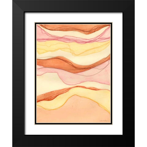 Canyon Cascade II Black Modern Wood Framed Art Print with Double Matting by Lam, Vanna