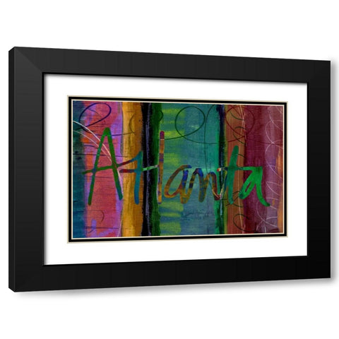 Abstract Atlanta Black Modern Wood Framed Art Print with Double Matting by Jasper, Sisa
