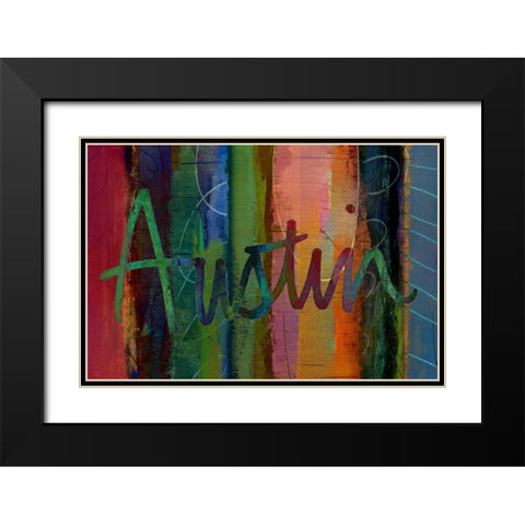 Abstract Austin Black Modern Wood Framed Art Print with Double Matting by Jasper, Sisa