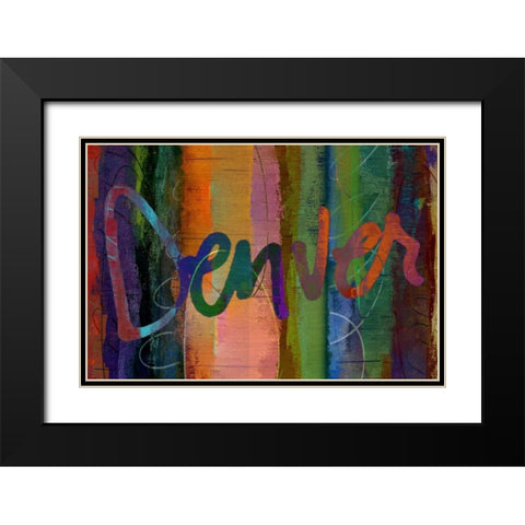 Abstract Denver Black Modern Wood Framed Art Print with Double Matting by Jasper, Sisa