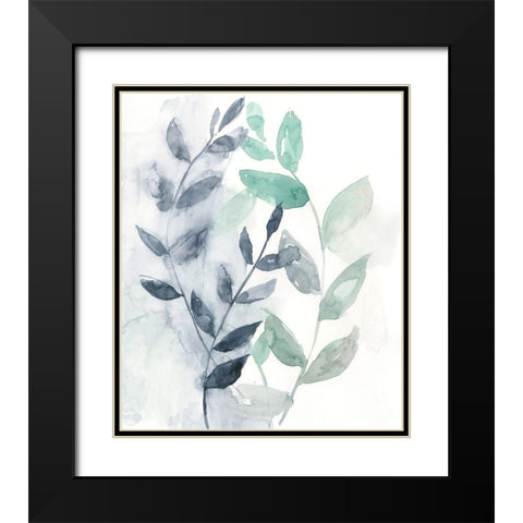 Water Flow Leaves II Black Modern Wood Framed Art Print with Double Matting by Goldberger, Jennifer