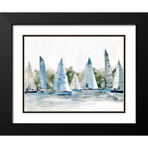 Pastel Marina I Black Modern Wood Framed Art Print with Double Matting by Scarvey, Emma