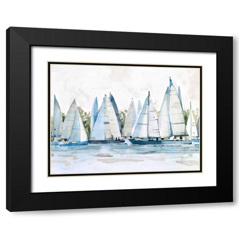 Pastel Marina II Black Modern Wood Framed Art Print with Double Matting by Scarvey, Emma