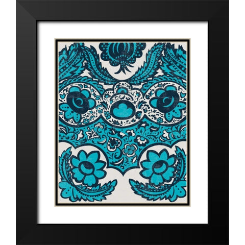 Graphic Damask I Black Modern Wood Framed Art Print with Double Matting by Zarris, Chariklia