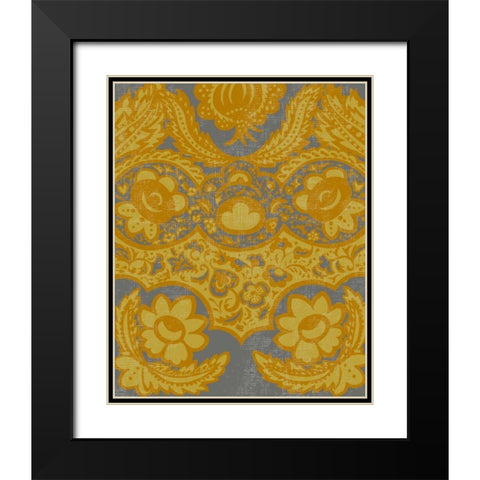 Graphic Damask III Black Modern Wood Framed Art Print with Double Matting by Zarris, Chariklia