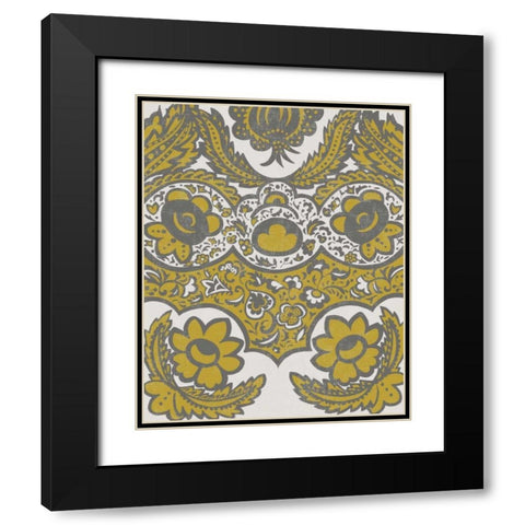 Graphic Damask V Black Modern Wood Framed Art Print with Double Matting by Zarris, Chariklia