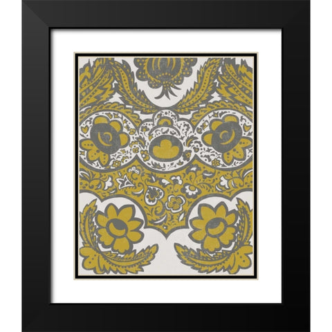 Graphic Damask V Black Modern Wood Framed Art Print with Double Matting by Zarris, Chariklia