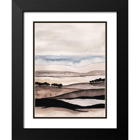 Watercolor Strata I Black Modern Wood Framed Art Print with Double Matting by Popp, Grace