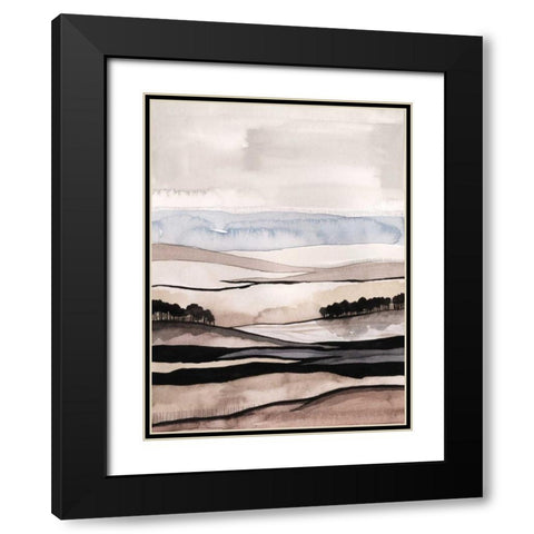 Watercolor Strata II Black Modern Wood Framed Art Print with Double Matting by Popp, Grace