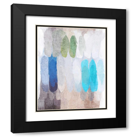 Abstract the Blues I Black Modern Wood Framed Art Print with Double Matting by Orlov, Irena