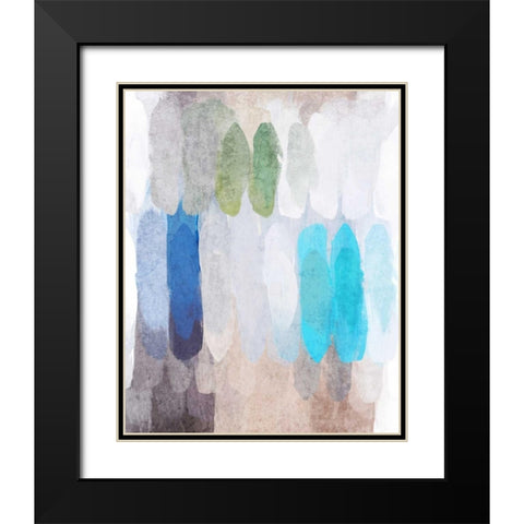Abstract the Blues I Black Modern Wood Framed Art Print with Double Matting by Orlov, Irena