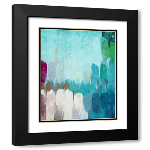 Abstract the Blues II Black Modern Wood Framed Art Print with Double Matting by Orlov, Irena