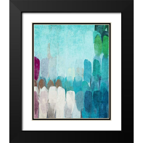 Abstract the Blues II Black Modern Wood Framed Art Print with Double Matting by Orlov, Irena