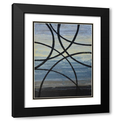 Tangled Loops II Black Modern Wood Framed Art Print with Double Matting by Avondet, Natalie