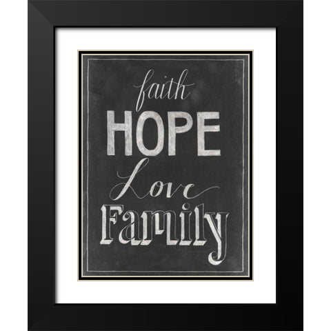 Chalkboard Faith I Black Modern Wood Framed Art Print with Double Matting by Popp, Grace