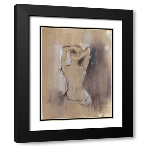 Contemporary Draped Figure I Black Modern Wood Framed Art Print with Double Matting by Harper, Ethan