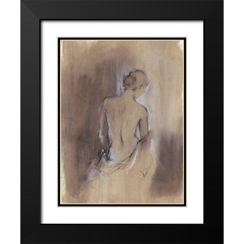 Contemporary Draped Figure II Black Modern Wood Framed Art Print with Double Matting by Harper, Ethan