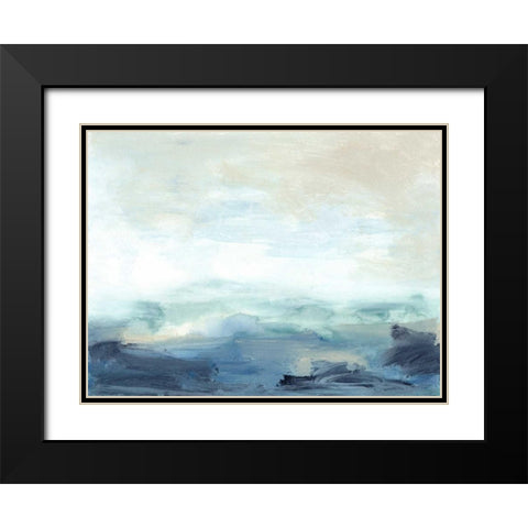 Bay Wave I Black Modern Wood Framed Art Print with Double Matting by Gordon, Sharon