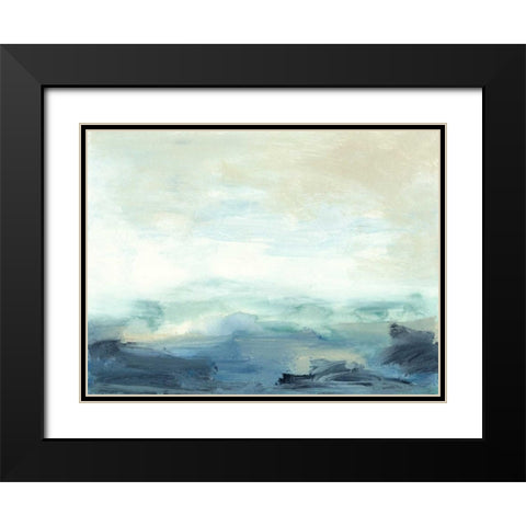 Bay Wave I Black Modern Wood Framed Art Print with Double Matting by Gordon, Sharon