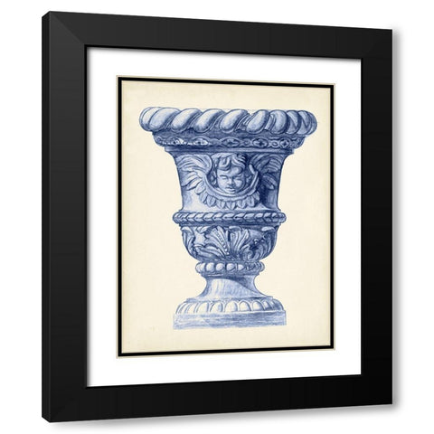 Palace Urns in Indigo IV Black Modern Wood Framed Art Print with Double Matting by Vision Studio