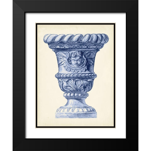 Palace Urns in Indigo IV Black Modern Wood Framed Art Print with Double Matting by Vision Studio