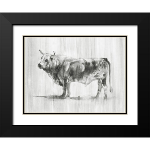 Rustic Bovine II Black Modern Wood Framed Art Print with Double Matting by Harper, Ethan