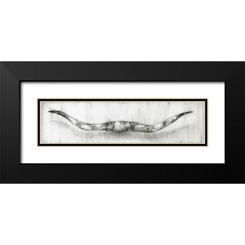 Mounted Longhorns Black Modern Wood Framed Art Print with Double Matting by Harper, Ethan