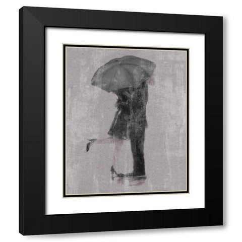 Rain Romance I Black Modern Wood Framed Art Print with Double Matting by Studio W