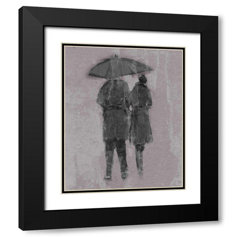 Rain Romance II Black Modern Wood Framed Art Print with Double Matting by Studio W