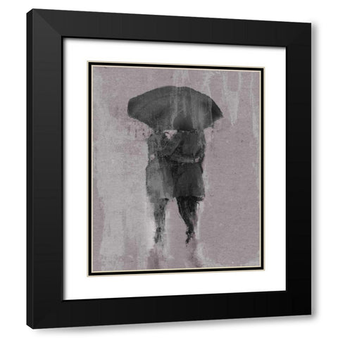 Rain Romance III Black Modern Wood Framed Art Print with Double Matting by Studio W