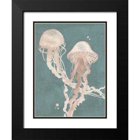 Jellyfish Dance I Black Modern Wood Framed Art Print with Double Matting by Popp, Grace