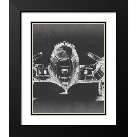 Graphic Plane Triptych II Black Modern Wood Framed Art Print with Double Matting by Harper, Ethan