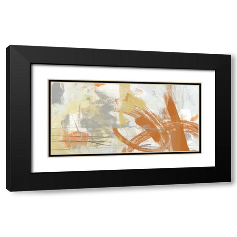 Tangerine and Grey II Black Modern Wood Framed Art Print with Double Matting by Vess, June Erica