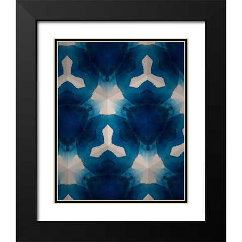 Sapphire Frost I Black Modern Wood Framed Art Print with Double Matting by Stramel, Renee W.