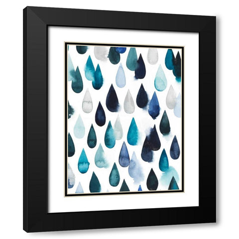 Water Drops II Black Modern Wood Framed Art Print with Double Matting by Popp, Grace