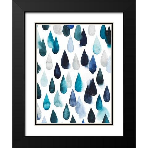 Water Drops II Black Modern Wood Framed Art Print with Double Matting by Popp, Grace