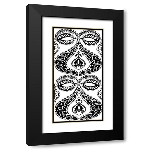 BandW Arabesque Panels I Black Modern Wood Framed Art Print with Double Matting by Zarris, Chariklia