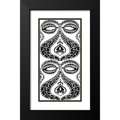 BandW Arabesque Panels I Black Modern Wood Framed Art Print with Double Matting by Zarris, Chariklia