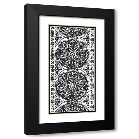 BandW Arabesque Panels III Black Modern Wood Framed Art Print with Double Matting by Zarris, Chariklia