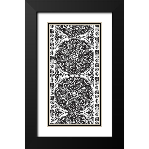 BandW Arabesque Panels III Black Modern Wood Framed Art Print with Double Matting by Zarris, Chariklia