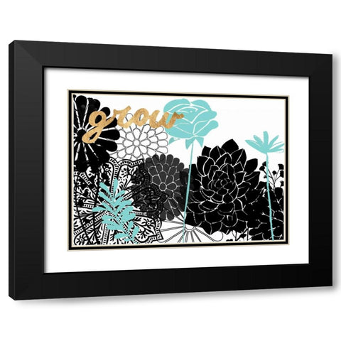 Lacy Garden I Black Modern Wood Framed Art Print with Double Matting by Studio W