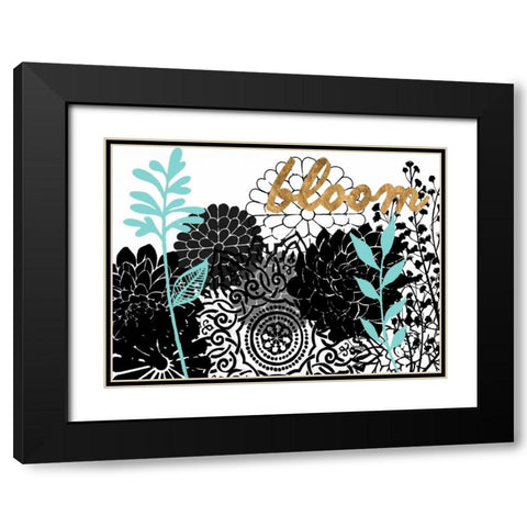 Lacy Garden II Black Modern Wood Framed Art Print with Double Matting by Studio W
