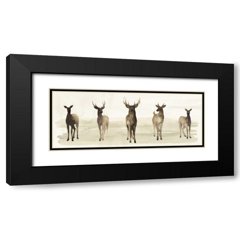 Deer Line I Black Modern Wood Framed Art Print with Double Matting by Popp, Grace