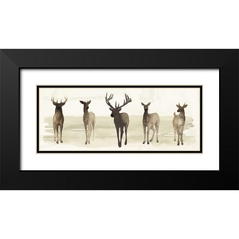 Deer Line II Black Modern Wood Framed Art Print with Double Matting by Popp, Grace