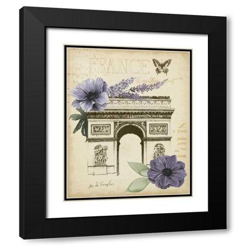 Paris Ephemera I Black Modern Wood Framed Art Print with Double Matting by Popp, Grace