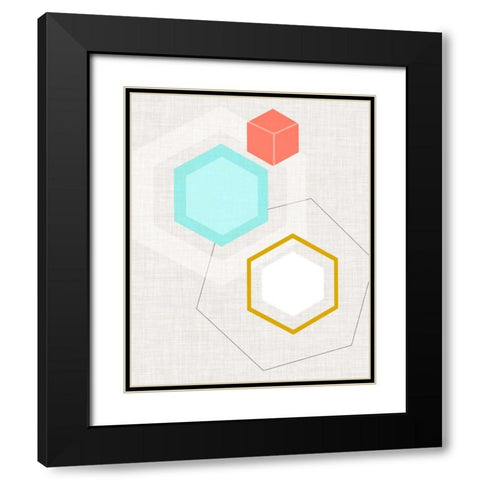 Mod Geometry I Black Modern Wood Framed Art Print with Double Matting by Fagalde, Jarman